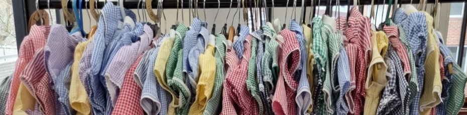 Clothing Rack of School Uniforms